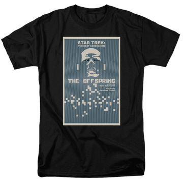 Black men's regular fit t-shirt with Star Trek The Next Generation S3 E16 graphic