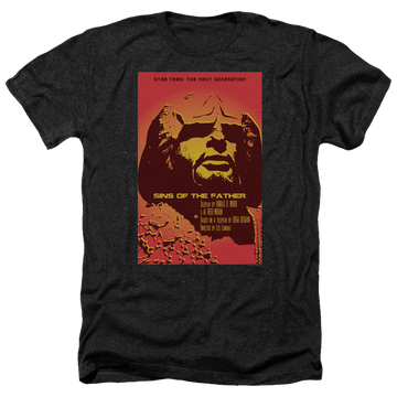 Black men's heather t-shirt with Star Trek The Next Generation Tng Season 3 Episode 17 graphic