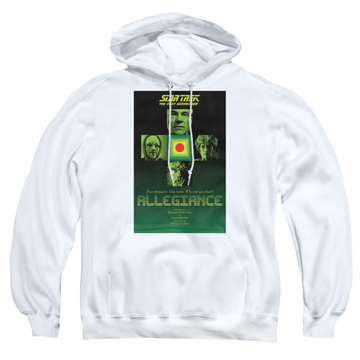 White pullover hoodie with Star Trek The Next Generation Tng Season 3 Episode 18 graphic