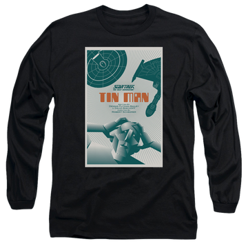 Black men's long sleeve t-shirt with Star Trek The Next Generation Tng S3 Ep20 graphic