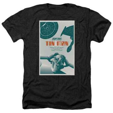 Black men's heather t-shirt with Star Trek The Next Generation Tng Season 3 Episode 20 graphic