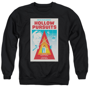 Black men's crewneck sweatshirt with Star Trek The Next Generation Tng S3 Ep21 graphic