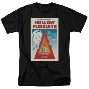Black men's regular fit t-shirt with Star Trek The Next Generation Season 3 Episode 21 graphic