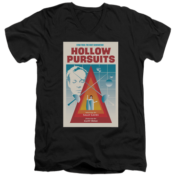 Black men's v-neck t-shirt with Star Trek The Next Generation Tng Season 3 Episode 21 graphic