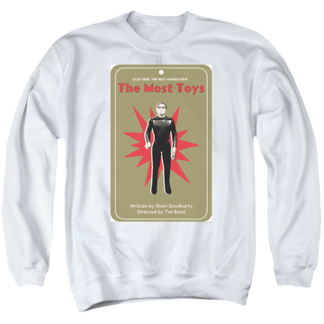 White men's crewneck sweatshirt with Star Trek The Next Generation Tng S3 Ep22 graphic