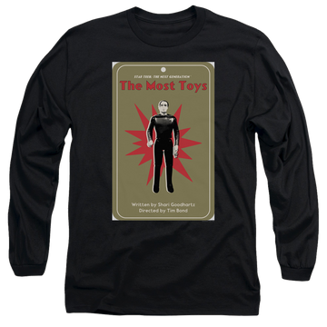 Black men's long sleeve t-shirt with Star Trek The Next Generation Tng S3 Ep22 graphic