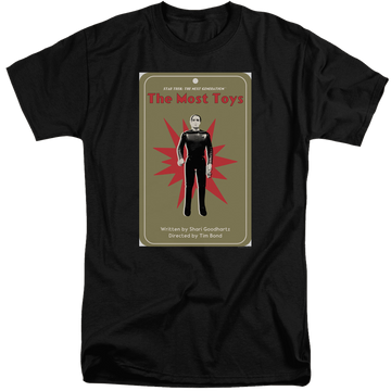 Black men's tall fit t-shirt with Star Trek The Next Generation Tng Season 3 Episode 22 graphic