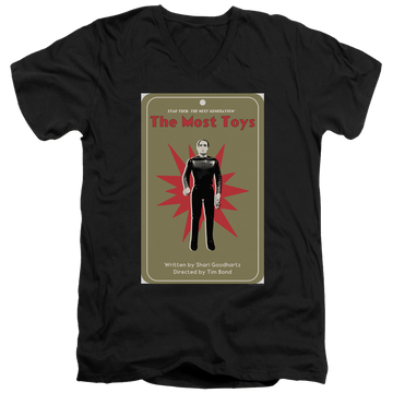 Black men's v-neck t-shirt with Star Trek The Next Generation Tng Season 3 Episode 22 graphic