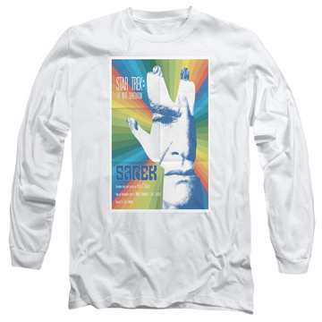 White men's long sleeve t-shirt with Star Trek The Next Generation Tng S3 Ep23 graphic