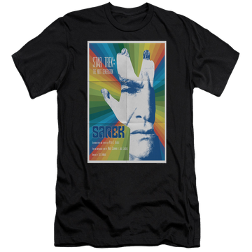 Black men's premium slim fit t-shirt with Star Trek The Next Generation Tng Season 3 Episode 23 graphic