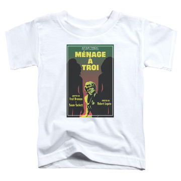 White toddler t-shirt with Star Trek The Next Generation Tng Season 3 Episode 24 graphic