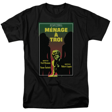Black men's regular fit t-shirt with Star Trek The Next Generation Season 3 Episode 24 graphic