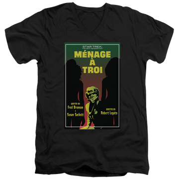 Black men's v-neck t-shirt with Star Trek The Next Generation Tng Season 3 Episode 24 graphic