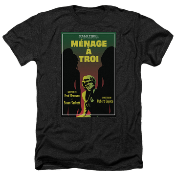 Black men's heather t-shirt with Star Trek The Next Generation Tng Season 3 Episode 24 graphic