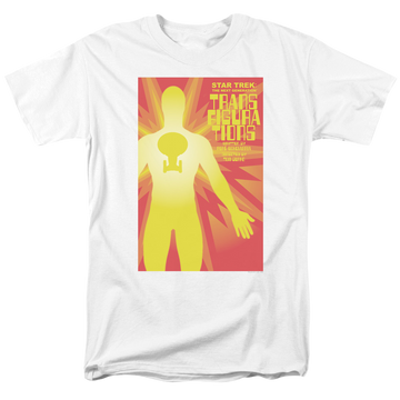 White men's regular fit t-shirt with Star Trek The Next Generation S3 E25 graphic