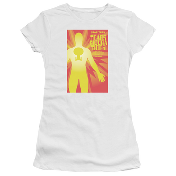 White juniors t-shirt with Star Trek The Next Generation Tng Season 3 Episode 25 graphic
