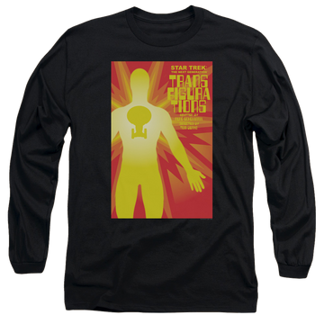 Black men's long sleeve t-shirt with Star Trek The Next Generation Tng S3 Ep25 graphic