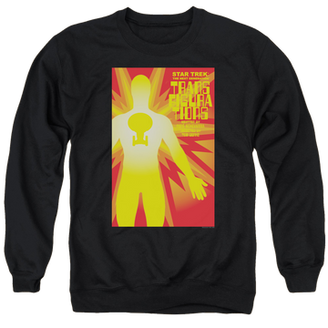 Black men's crewneck sweatshirt with Star Trek The Next Generation Tng S3 Ep25 graphic