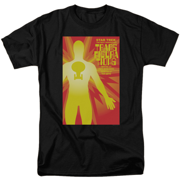 Black men's regular fit t-shirt with Star Trek The Next Generation Season 3 Episode 25 graphic