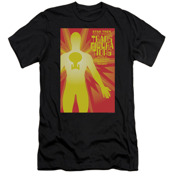 Black men's premium slim fit t-shirt with Star Trek The Next Generation Tng Season 3 Episode 25 graphic