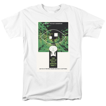 White men's regular fit t-shirt with Star Trek The Next Generation Season 3 Episode 26 graphic