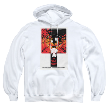 White pullover hoodie with Star Trek The Next Generation Tng Season 4 Episode 1 graphic