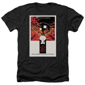 Black men's heather t-shirt with Star Trek The Next Generation Tng Season 4 Episode 1 graphic