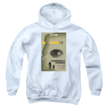 White youth hoodie for ages 8 to 12 with Star Trek The Next Generation Tng Season 4 Episode 4 graphic