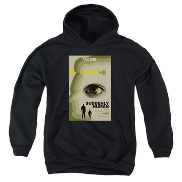 Black youth hoodie for ages 8 to 12 with Star Trek The Next Generation Tng Season 4 Episode 4 graphic