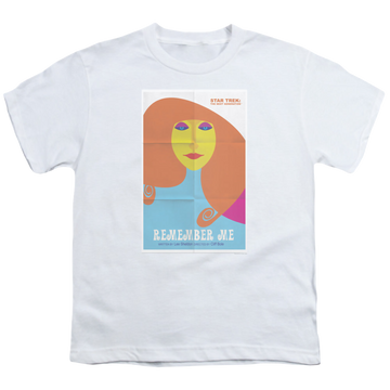 White youth t-shirt for ages 8 to 12 with Star Trek The Next Generation Tng Season 4 Episode 5 graphic