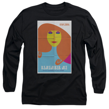 Black men's long sleeve t-shirt with Star Trek The Next Generation Tng S4 Ep5 graphic
