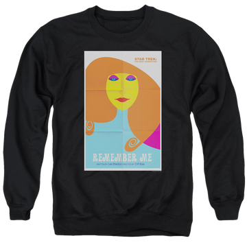 Black men's crewneck sweatshirt with Star Trek The Next Generation Tng S4 Ep5 graphic