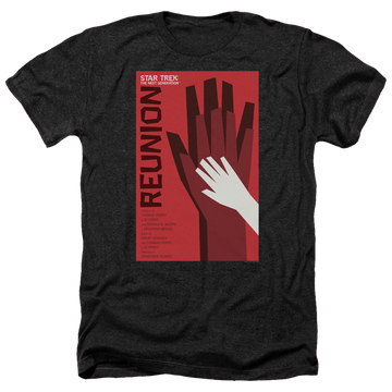 Black men's heather t-shirt with Star Trek The Next Generation Tng Season 4 Episode 7 graphic