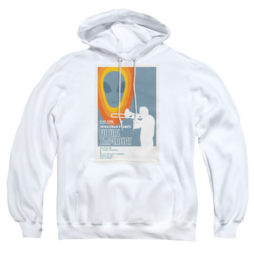 White pullover hoodie with Star Trek The Next Generation Tng Season 4 Episode 8 graphic