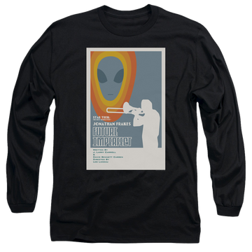 Black men's long sleeve t-shirt with Star Trek The Next Generation Tng S4 Ep8 graphic