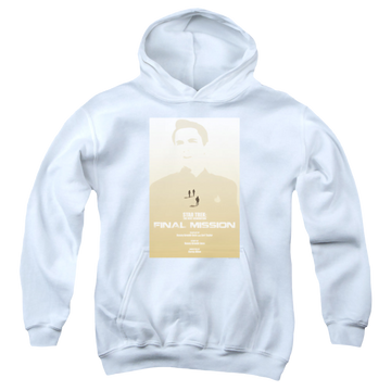 White youth hoodie for ages 8 to 12 with Star Trek The Next Generation Tng Season 4 Episode 9 graphic