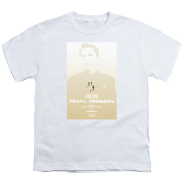 White youth t-shirt for ages 8 to 12 with Star Trek The Next Generation Tng Season 4 Episode 9 graphic