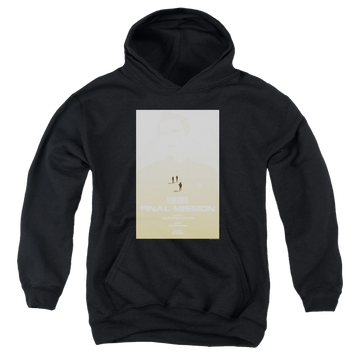 Black youth hoodie for ages 8 to 12 with Star Trek The Next Generation Tng Season 4 Episode 9 graphic