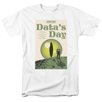 White men's regular fit t-shirt with Star Trek The Next Generation Season 4 Episode 11 graphic
