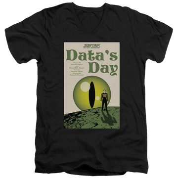 Black men's v-neck t-shirt with Star Trek The Next Generation Tng Season 4 Episode 11 graphic
