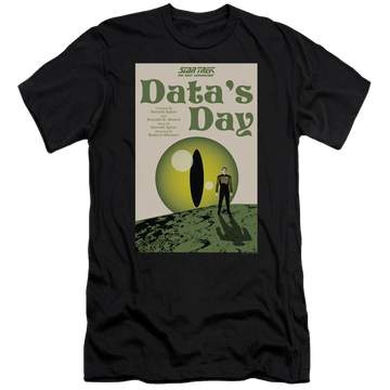 Black men's premium slim fit t-shirt with Star Trek The Next Generation Tng Season 4 Episode 11 graphic