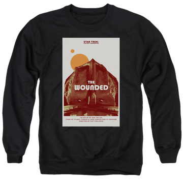 Black men's crewneck sweatshirt with Star Trek The Next Generation Tng S4 Ep12 graphic