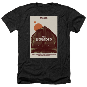 Black men's heather t-shirt with Star Trek The Next Generation Tng Season 4 Episode 12 graphic