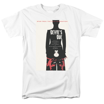 White men's regular fit t-shirt with Star Trek The Next Generation S4 E13 graphic