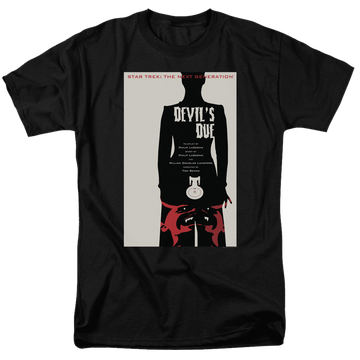 Black men's regular fit t-shirt with Star Trek The Next Generation Season 4 Episode 13 graphic