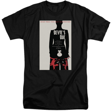 Black men's tall fit t-shirt with Star Trek The Next Generation Tng Season 4 Episode 13 graphic