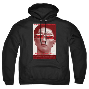 Black pullover hoodie with Star Trek The Next Generation Tng Season 4 Episode 15 graphic