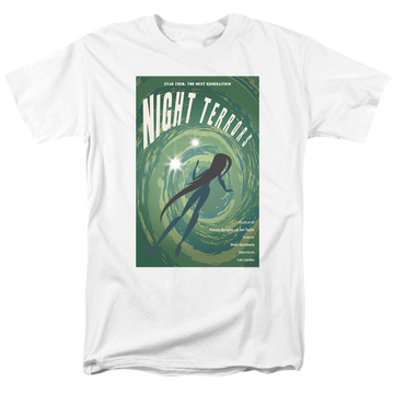 White men's regular fit t-shirt with Star Trek The Next Generation Season 4 Episode 17 graphic