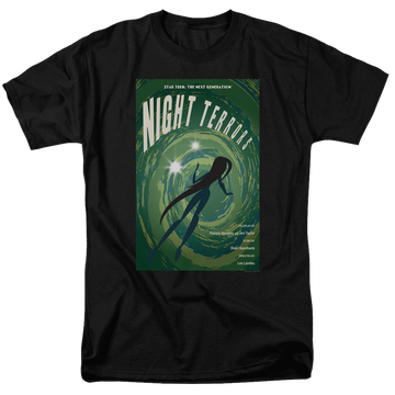 Black men's regular fit t-shirt with Star Trek The Next Generation S4 E17 graphic