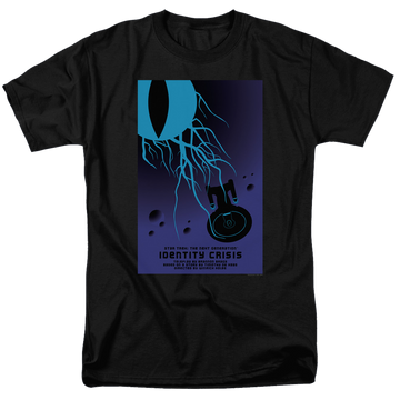 Black men's regular fit t-shirt with Star Trek The Next Generation S4 E18 graphic